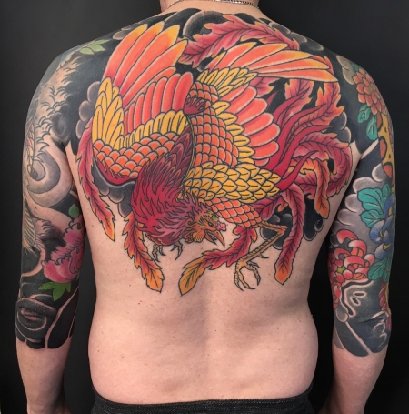 phoenix-Tattoo: Phoenix Rücken Tattoo