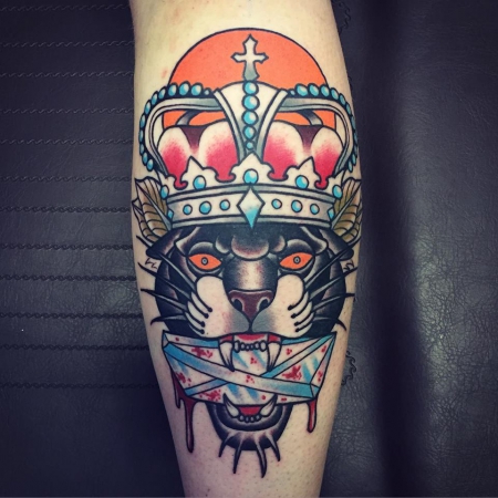 old School-Tattoo: Old school Panther