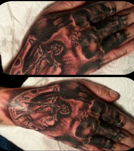 Skull and Clock Tattoo