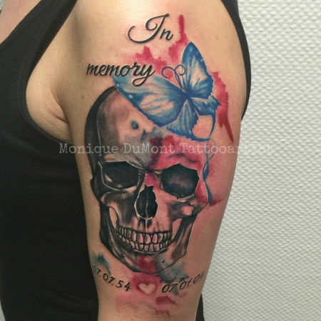 skull Schädel watercolor memorial