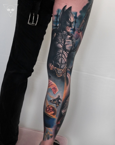 Comic Bein Sleeve - vollständig verheilt (Batman, Green Goblin)