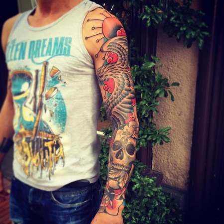 sleeve in progress