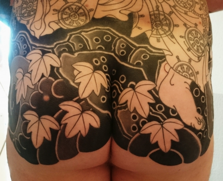 japan-Tattoo: Backpiece Teilstück Po 