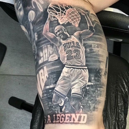 Michael Jordan done at@Dirty Black Tattoo ,Zürich