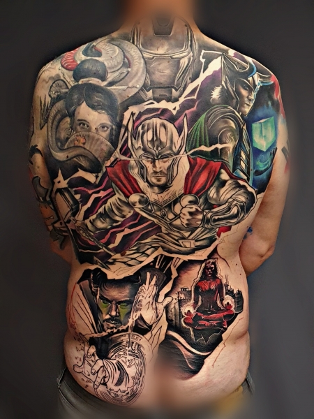 Marvel Backpiece - Sitzung 5 & 6 - Dr. Strange und Scarlet Witch 