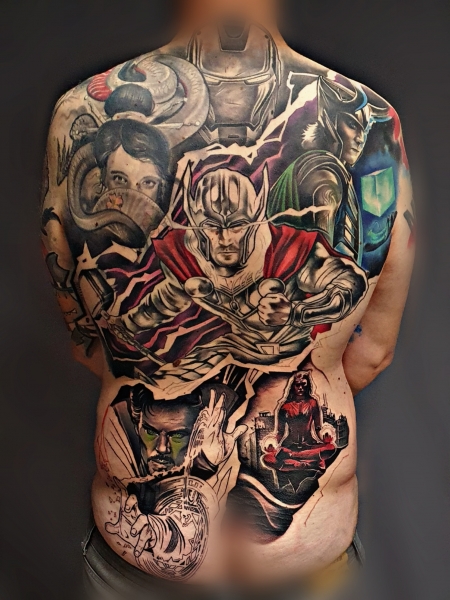 Marvel Backpiece - Sitzung 5 & 6 - Dr. Strange und Scarlet Witch 