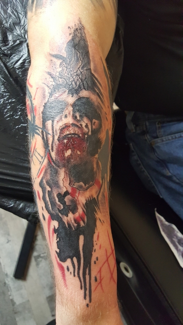 Trash Polka Horror Tattoo