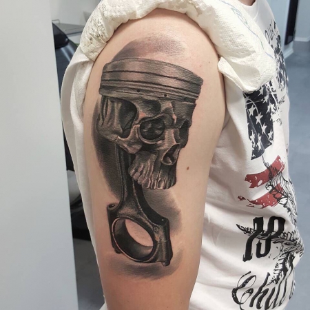 "Hotrod" Skull -   Kolben - Skull 