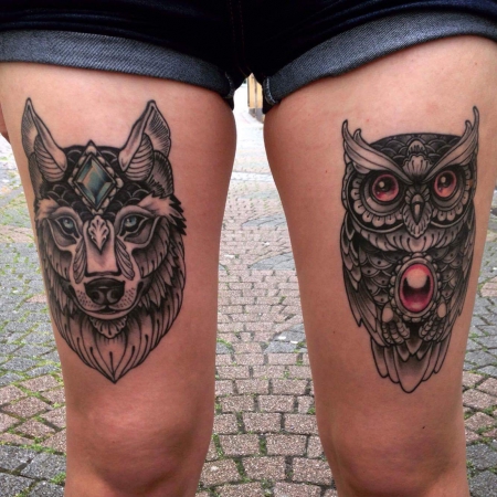 Eule und Wolf