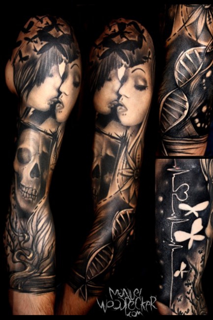 sleeve-Tattoo: Black & White - Death & Life