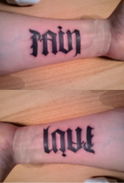 Ambigram  LOVE / PAIN