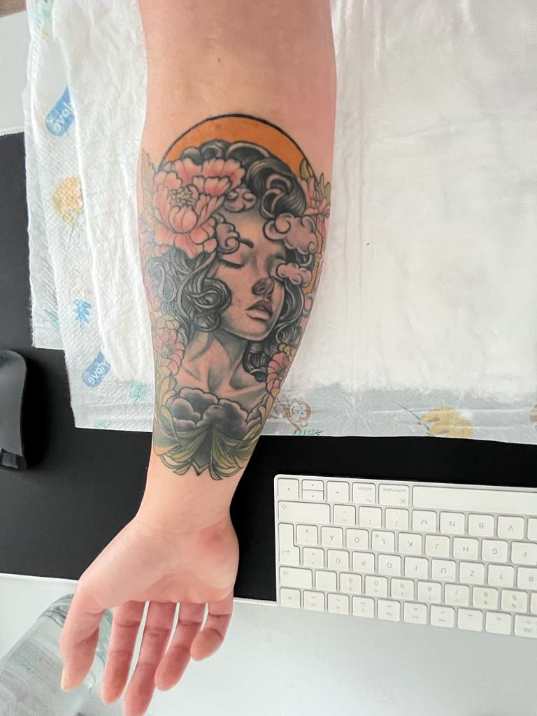 mauckimauk: Cloudy Floral Mind - Unterarm - Cover Up