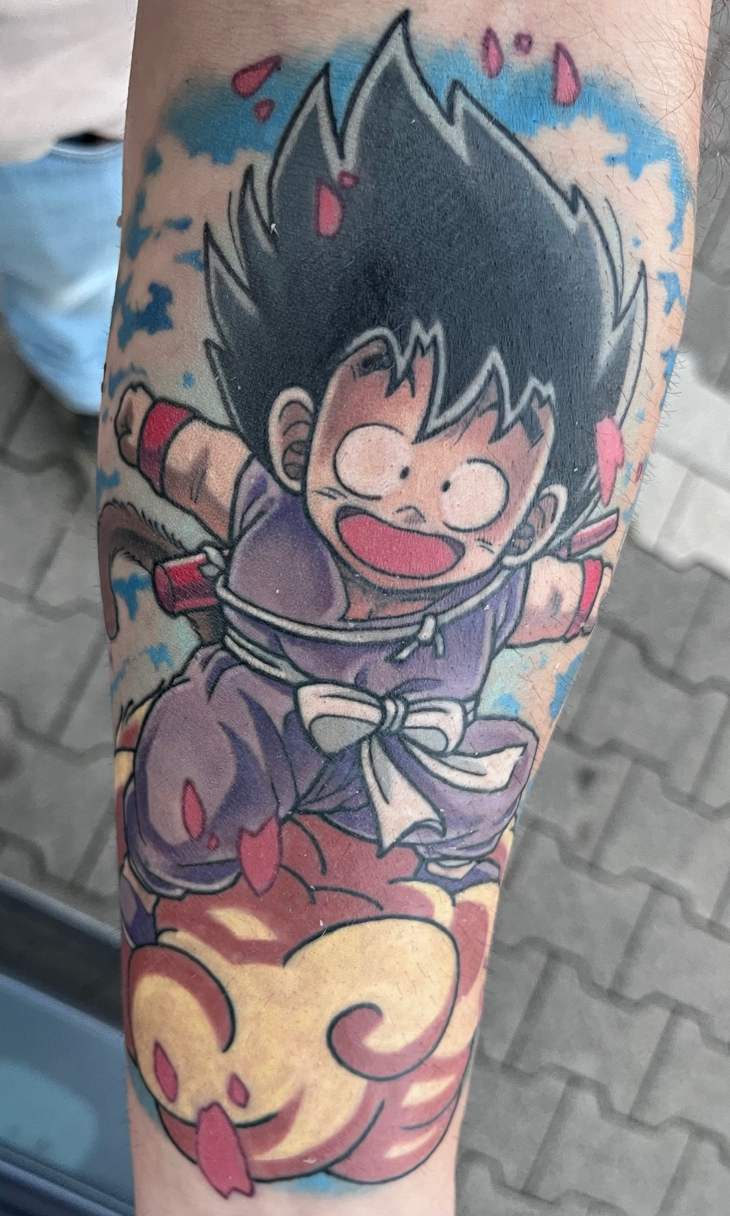 mauckimauk: Classic Kid Son Goku in seinem Lila GI - Unterarm