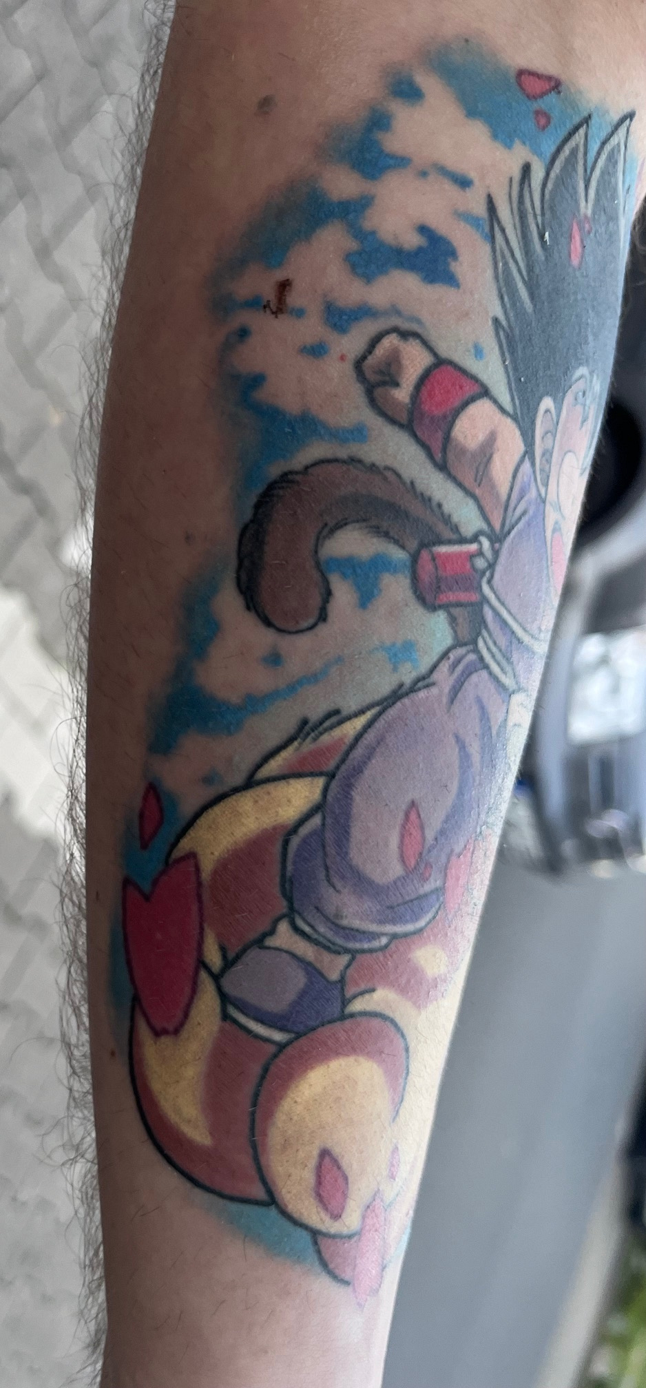 mauckimauk: Classic Kid Son Goku in seinem Lila GI - Unterarm