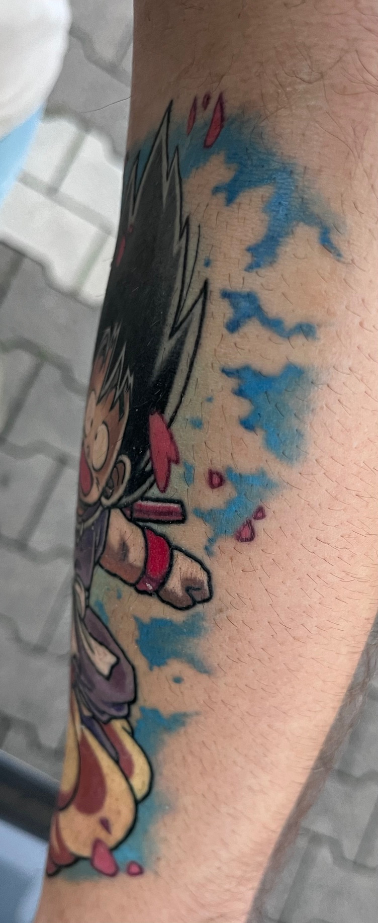 mauckimauk: Classic Kid Son Goku in seinem Lila GI - Unterarm