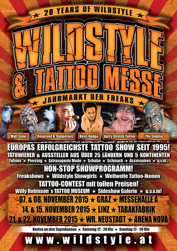 wildstyle: Wildstyle & Tattoo Messe 2015 - Graz, Linz, Wr. Neustadt