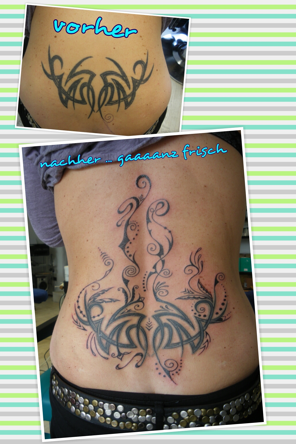 tattoocoverup: es ist vollbracht .... Fortsetzung zu:  erweitern .. vereinen ... altersgemäß verändern .. Aber wie ????? 
