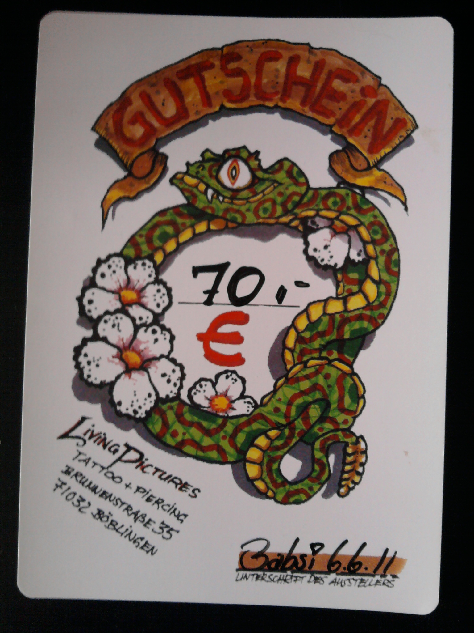 KsiKsi: Tattoogutschein - Living Pictures Böblingen