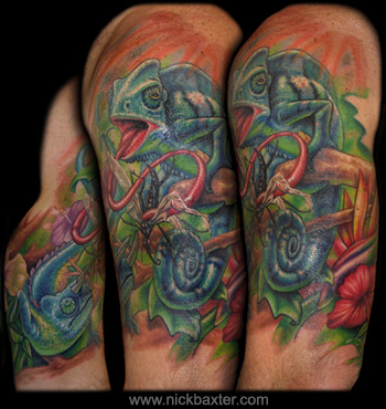 Grünbart: Schulter-Arm-Tattoowierung